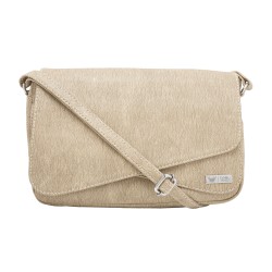 Beau Design Stylish Double Flap Cream Color Imported PU Leather Sling bag With For Women's/Ladies/Girls